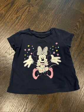 GAP Navy Minnie Mouse Short-Sleeve Tee with Pink and Silver Accents